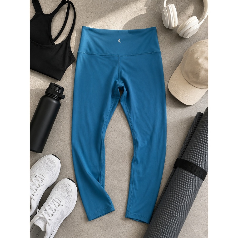 Zyia Active Women Ocean‎ Blue High Waisted Yoga Gym Leggings Size 4